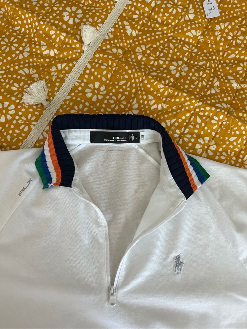 Ralph Lauren White Short-Sleeve Polo with Navy Trim - Picture 2 of 10